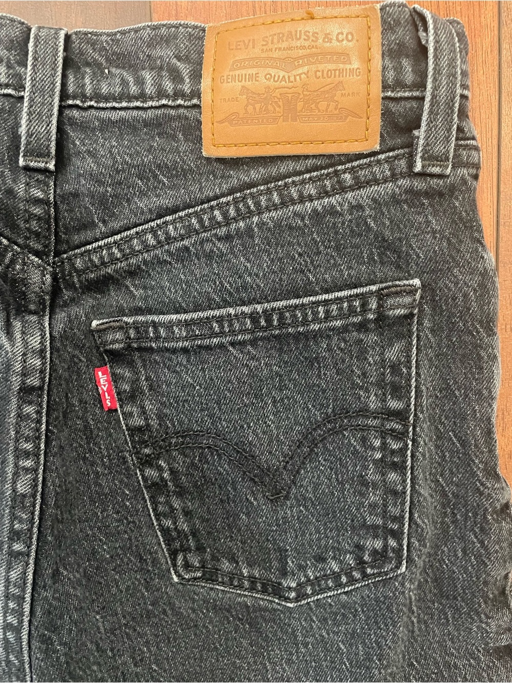Levi's Premium Ribcage High-rise Straight Leg Black women’s jeans size 24 - Picture 7 of 11